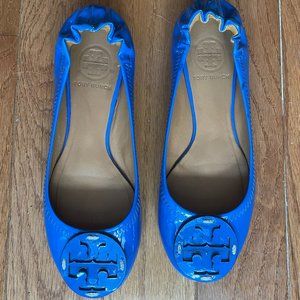 Tory Burch Ballet Flats Cobalt Blue Patent Leather Size 6